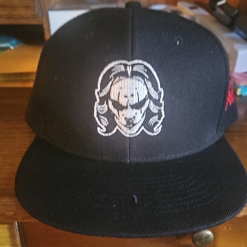 Black Cap with Embroidered Design